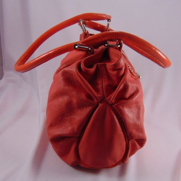 INNUE' Italy Fire Coral Soft Leather Hobo Bag - Picture 5 of 15